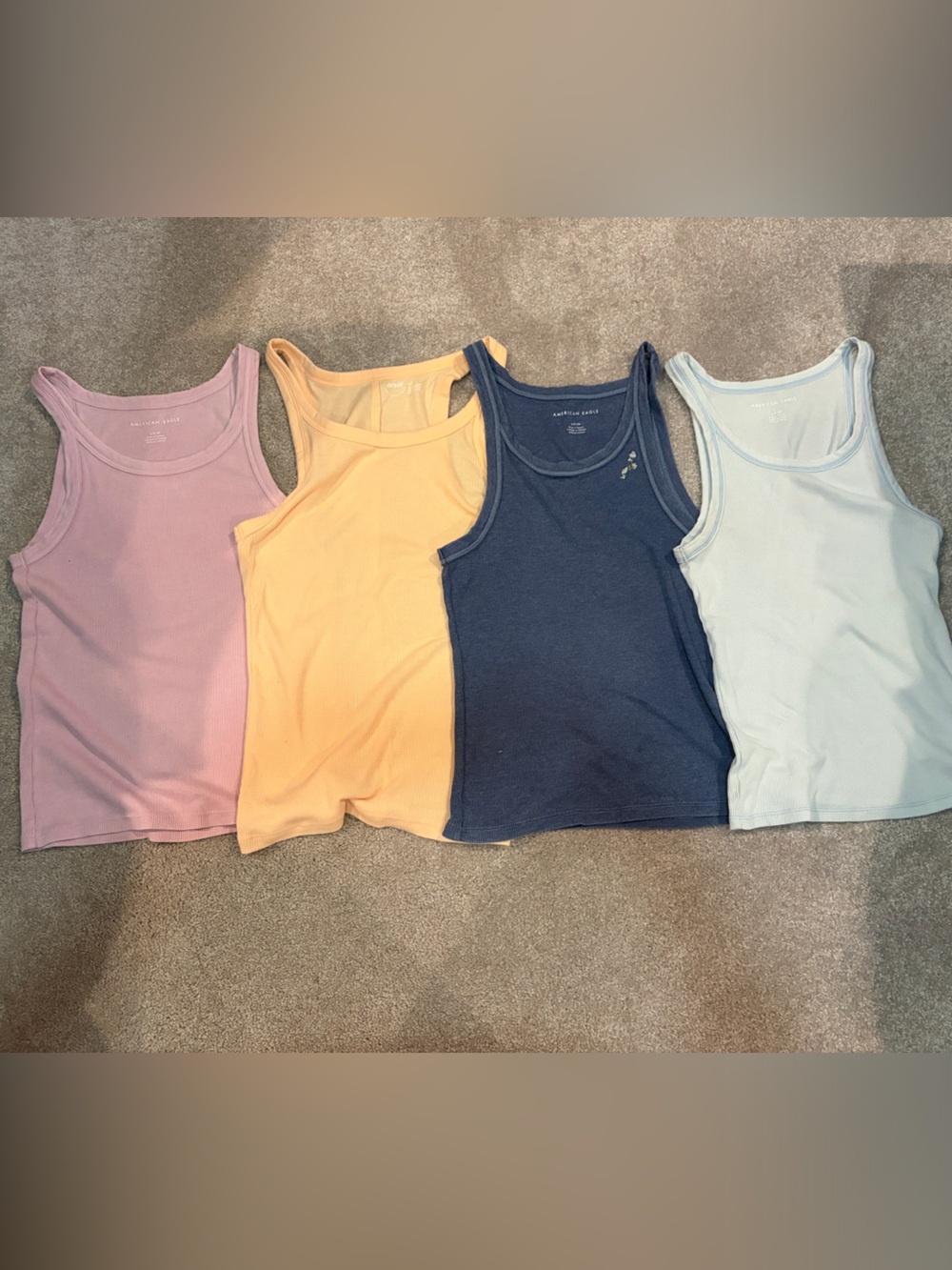 American Eagle Outfitters and Aerie Tank Top Set -Pink, Peach, Navy & Light Blue